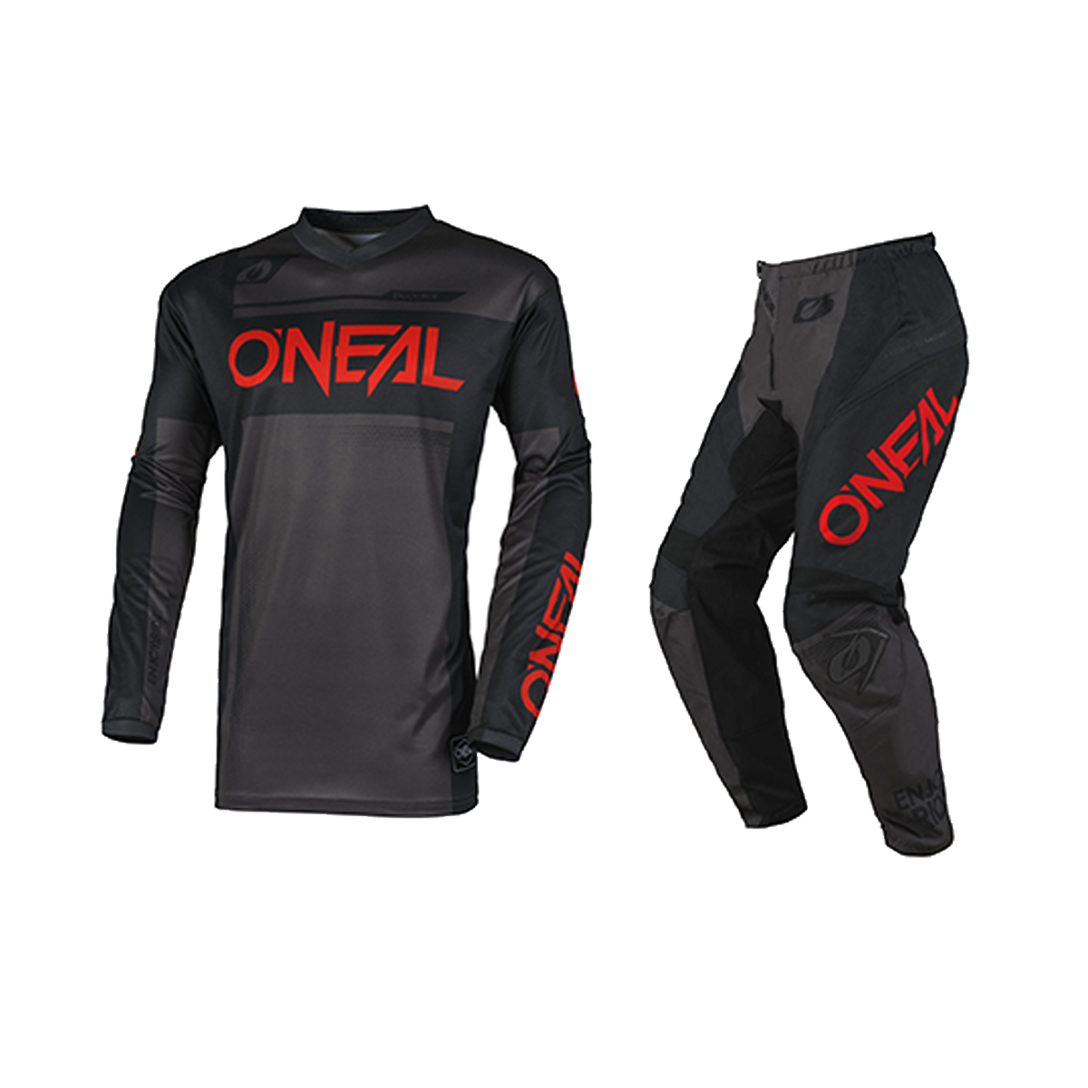 O'Neal Element Racewear V.25 Gear Set / Jersey Pant Combo - Black/Gray/Red