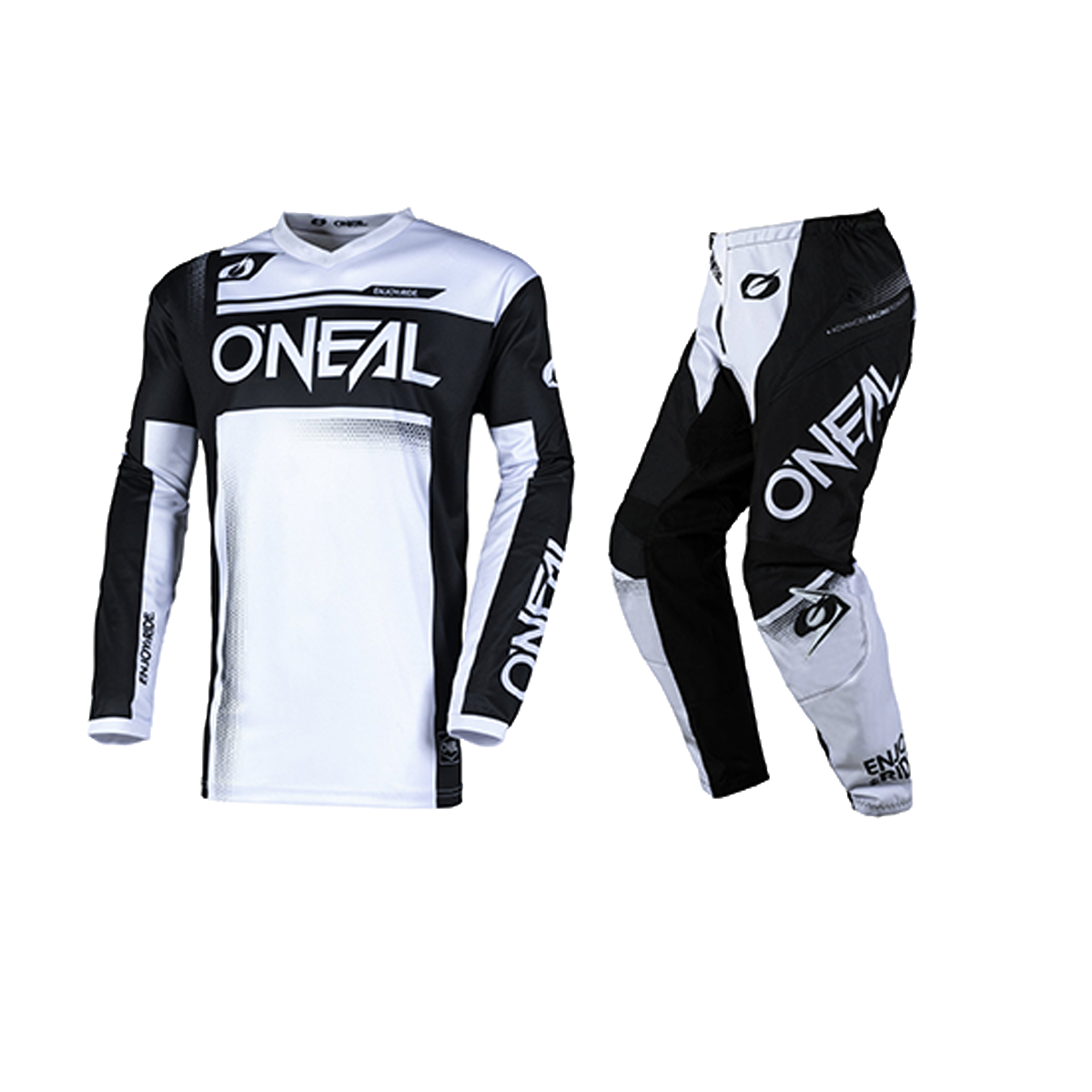 O'Neal Element Racewear V.25 Gear Set / Jersey Pant Combo - Black/White