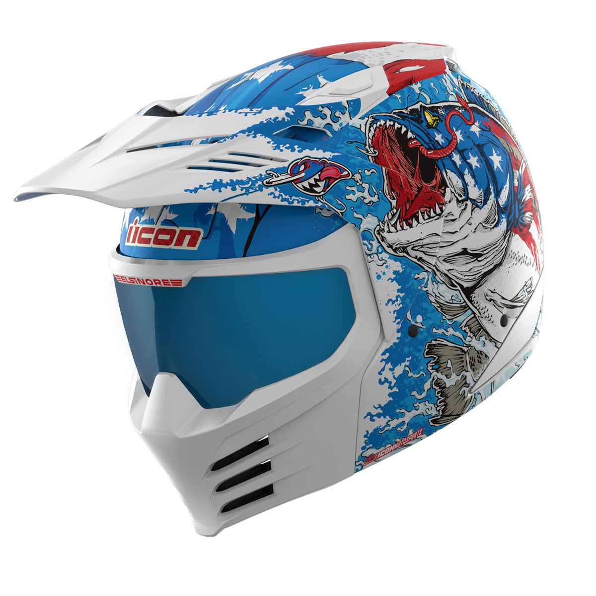 Icon Elsinore American Basstard Helmet - Blue