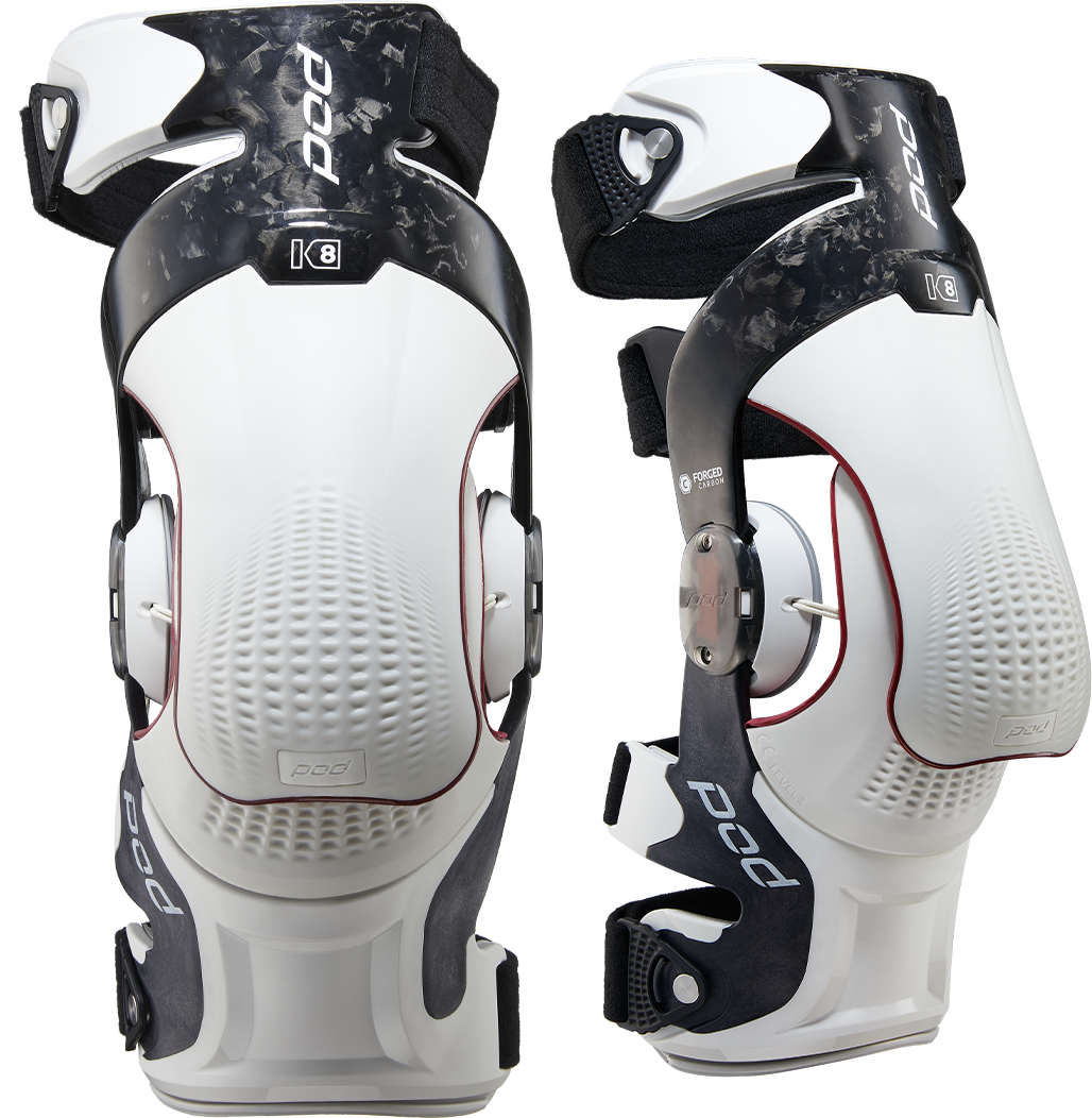 Pod K8 3.0 Knee Brace Carbon - Pair - Carbon/White