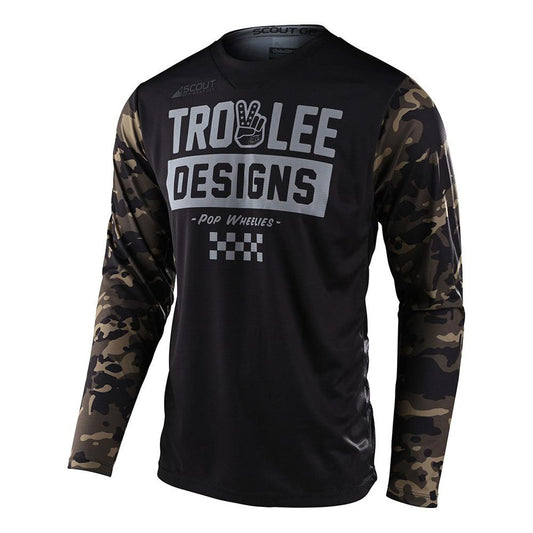 Troy Lee Designs Scout GP Jersey - Peace & Wheelies CLOSEOUT - Camo Green