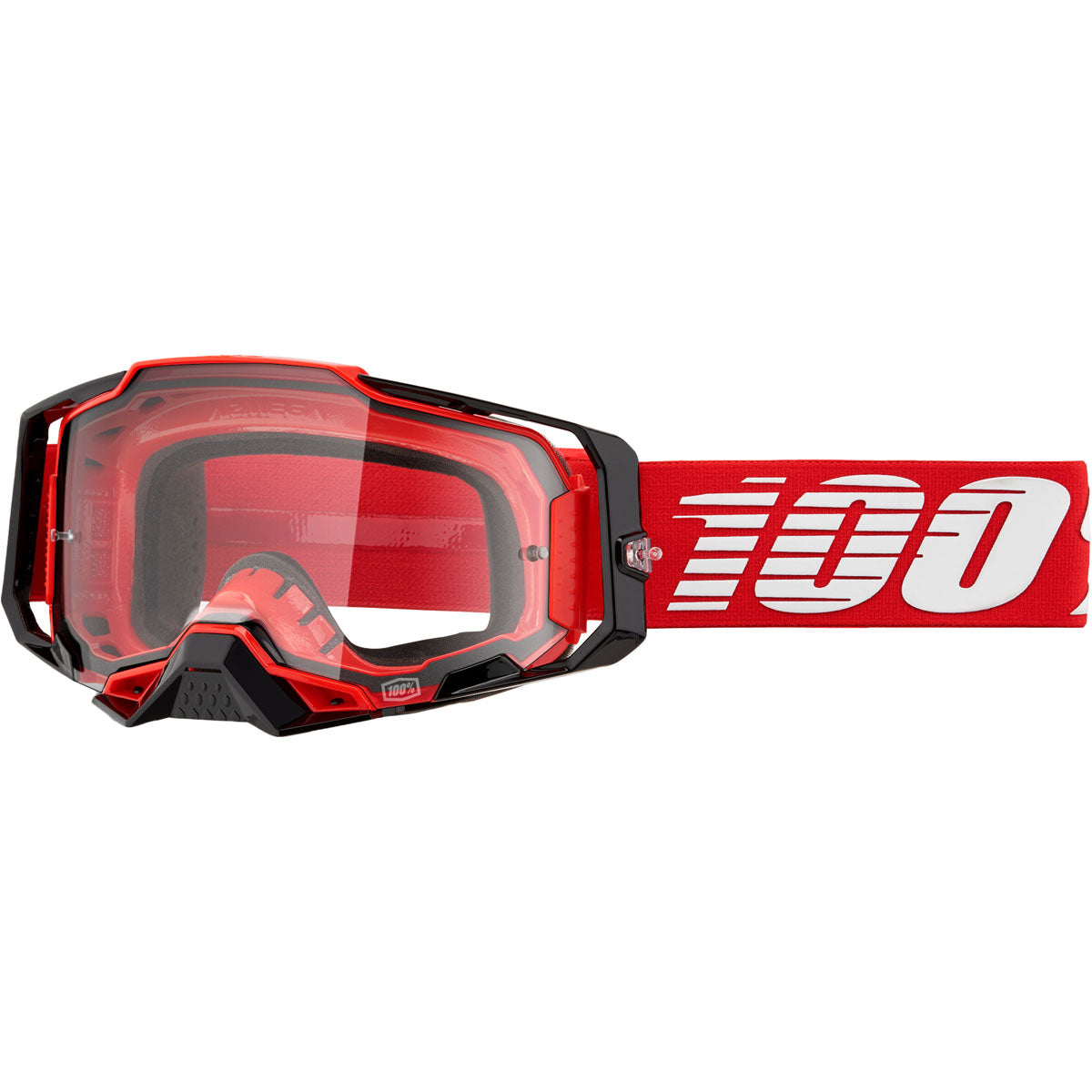 100% Armega Goggles Red / Clear Lens