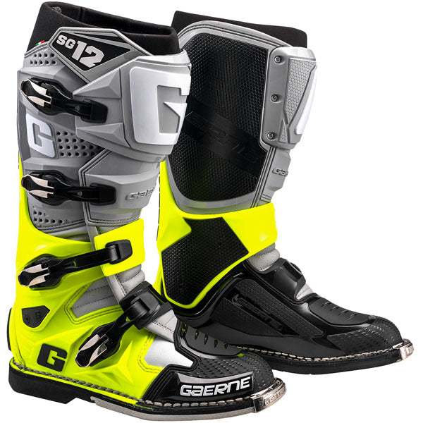Gaerne SG-12 Boots - Grey/Yellow Fluo/ Black