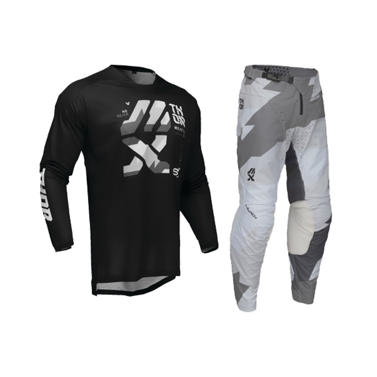 Thor Launchmode Brave Gear Set / Jersey Pant combo - Black/Gray