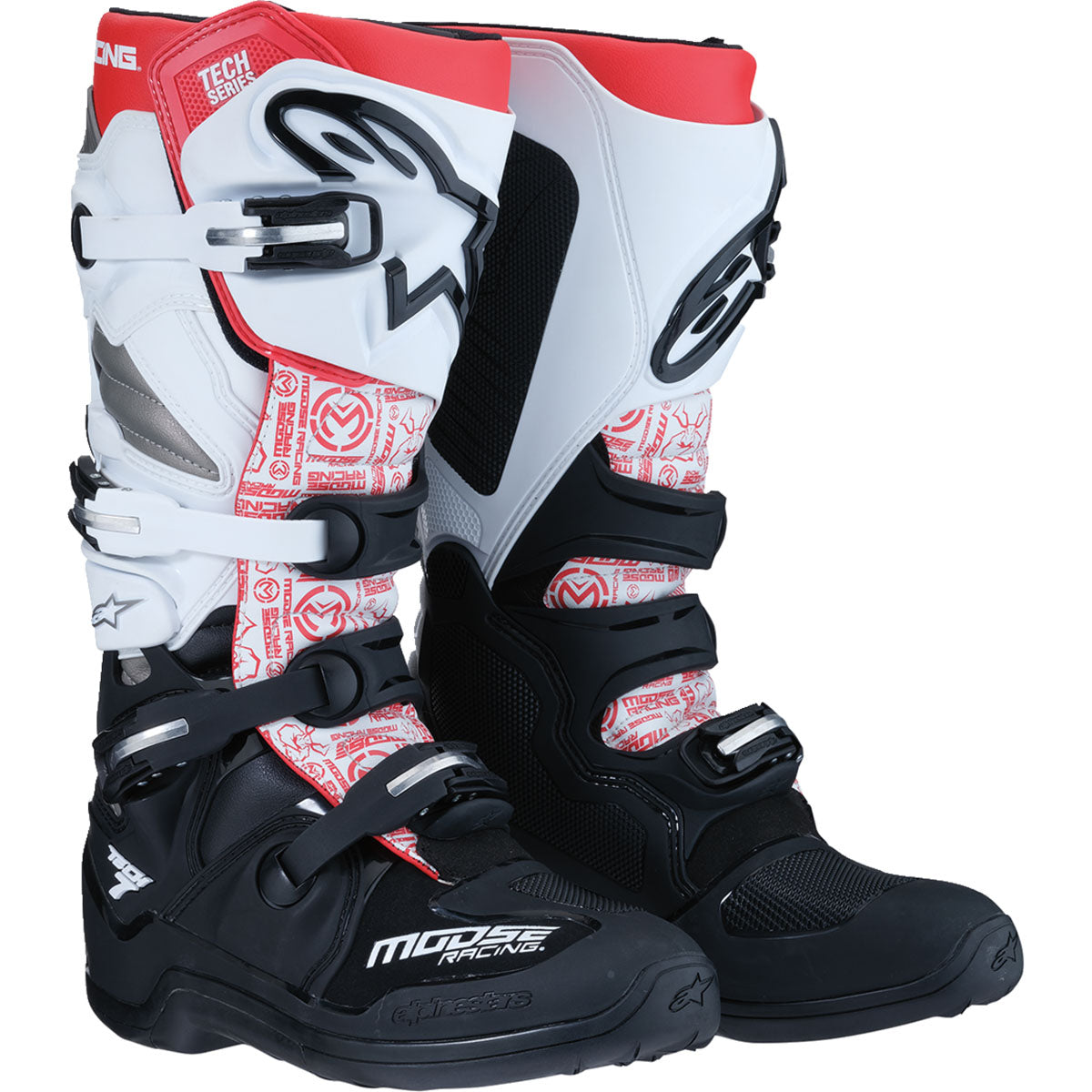 Moose Racing Tech 7 Boots - Black/White/Red