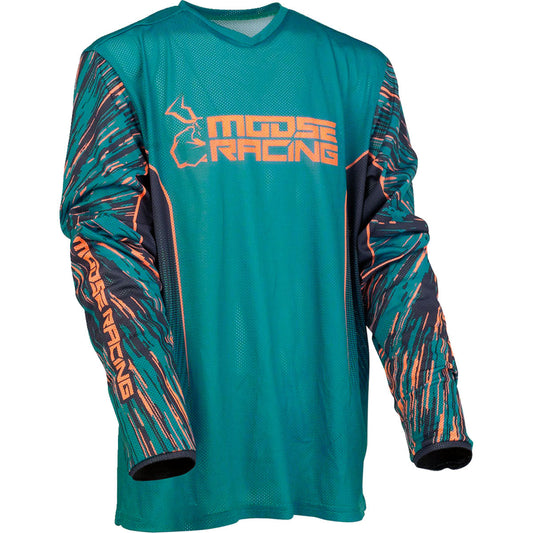 Moose Racing Youth Agroid Vented Jersey CLOSEOUT - Blue/Orange