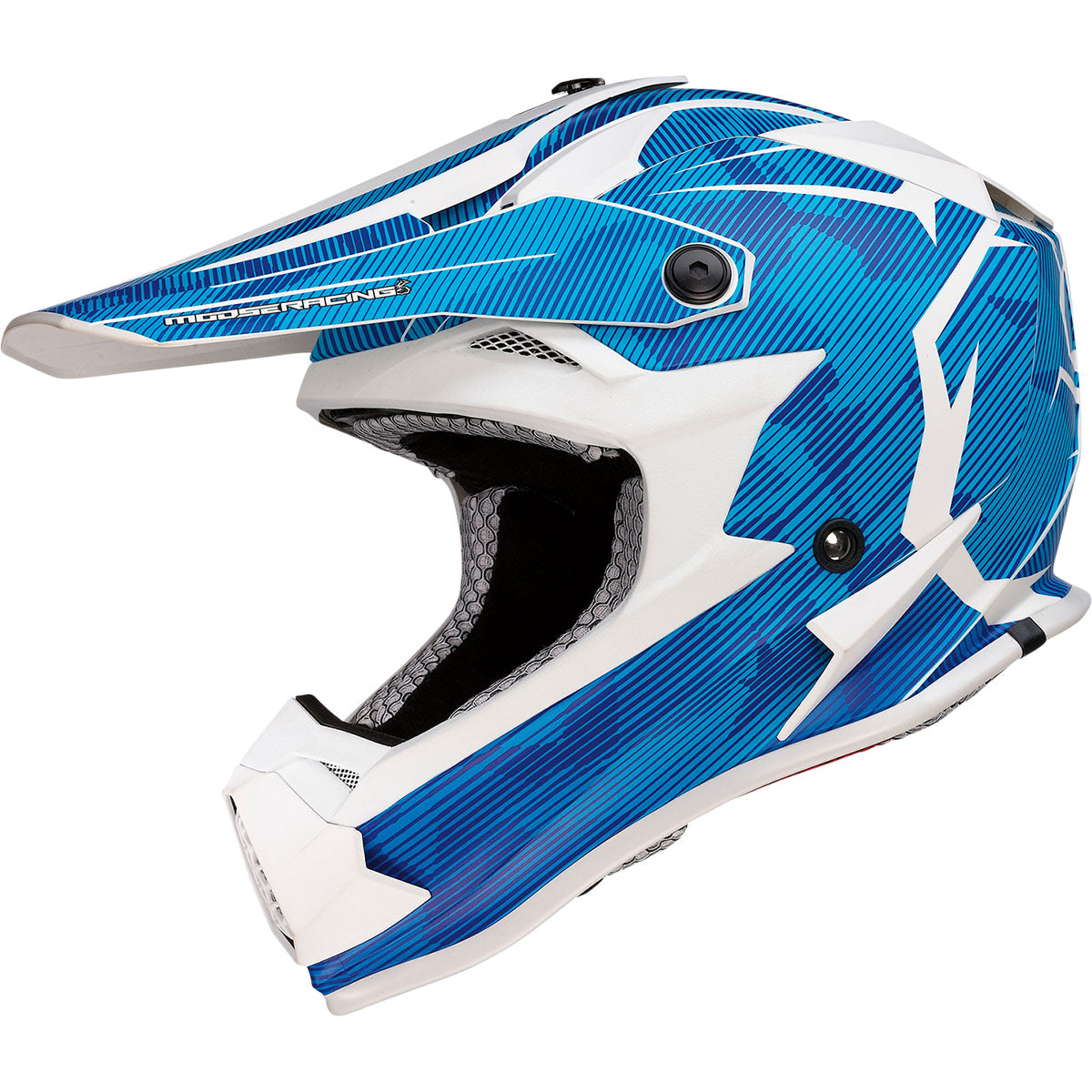 Moose Racing Youth F.I. MIPS Helmet - Agroid Camo Blue/White