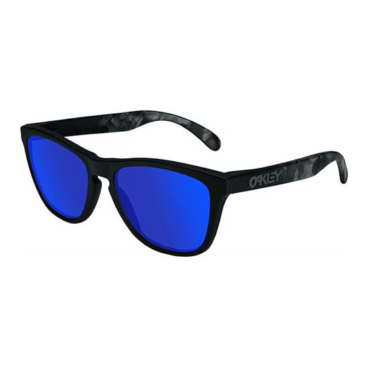 Oakley Frogskins Soft Touch Sunglasses CLOSEOUT - Matte Black/Blue Iridium