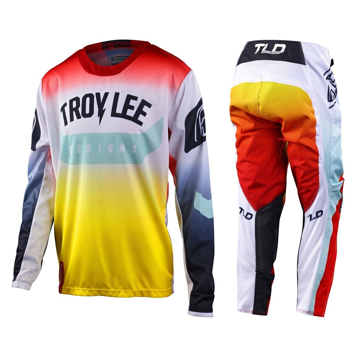 Troy Lee Designs Youth GP Arc Jersey & Pant Combo Set Acid Yellow/Red