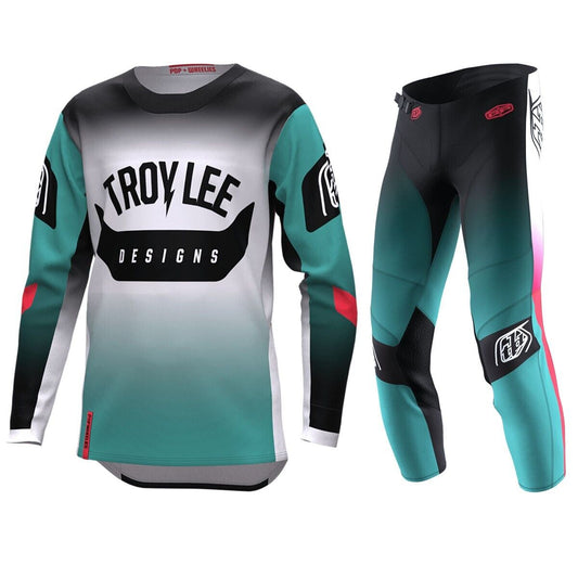 Troy Lee Designs Youth GP Arc Jersey & Pant Combo Set Turquoise/Neon