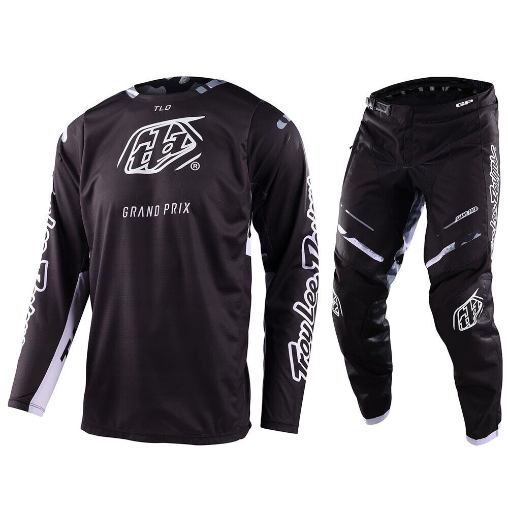 Troy Lee Designs GP Pro Blends Jersey & Pant Combo Set Camo Black/White