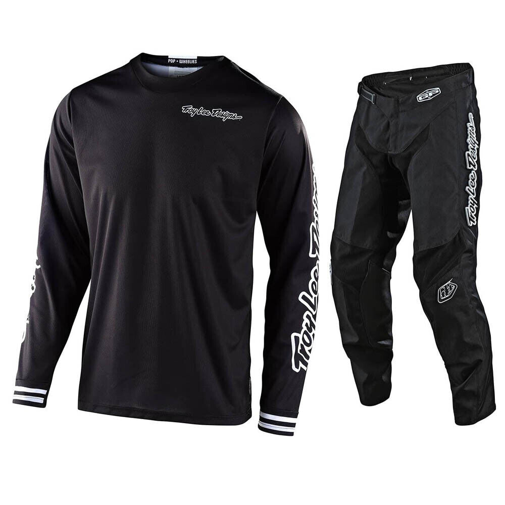 Troy Lee Designs GP Mono Jersey & Pant Combo Set Black