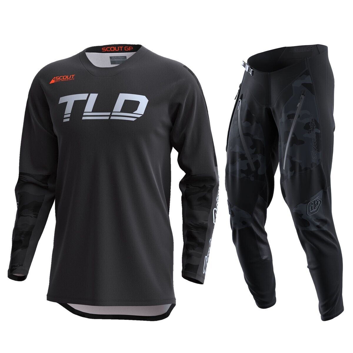 Troy Lee Designs Scout GP Recon Brushed Jersey & Pant Combo Set Camo Black