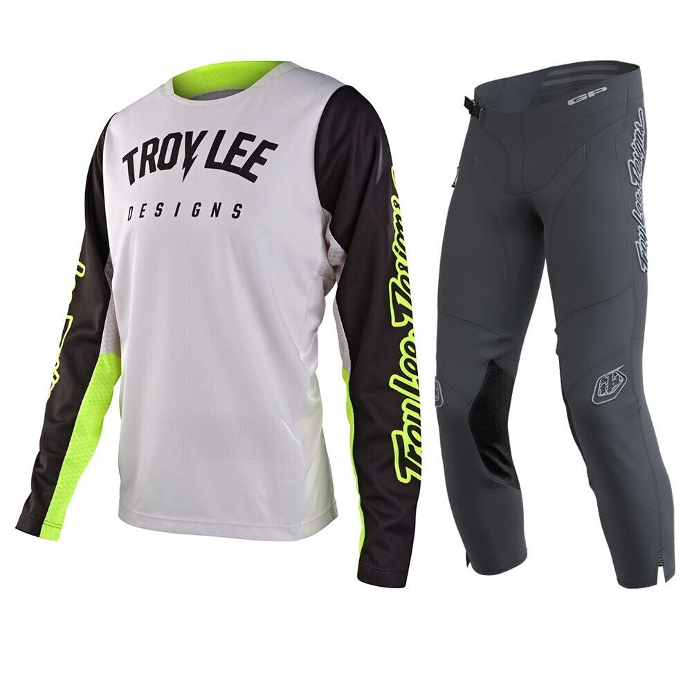 Troy Lee Designs Youth GP Pro Boltz Jersey & Pant Combo Set Fog/Yellow