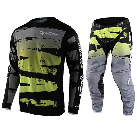 Troy Lee Designs GP Brushed Jersey & Pant Combo Set Black/Glow Green