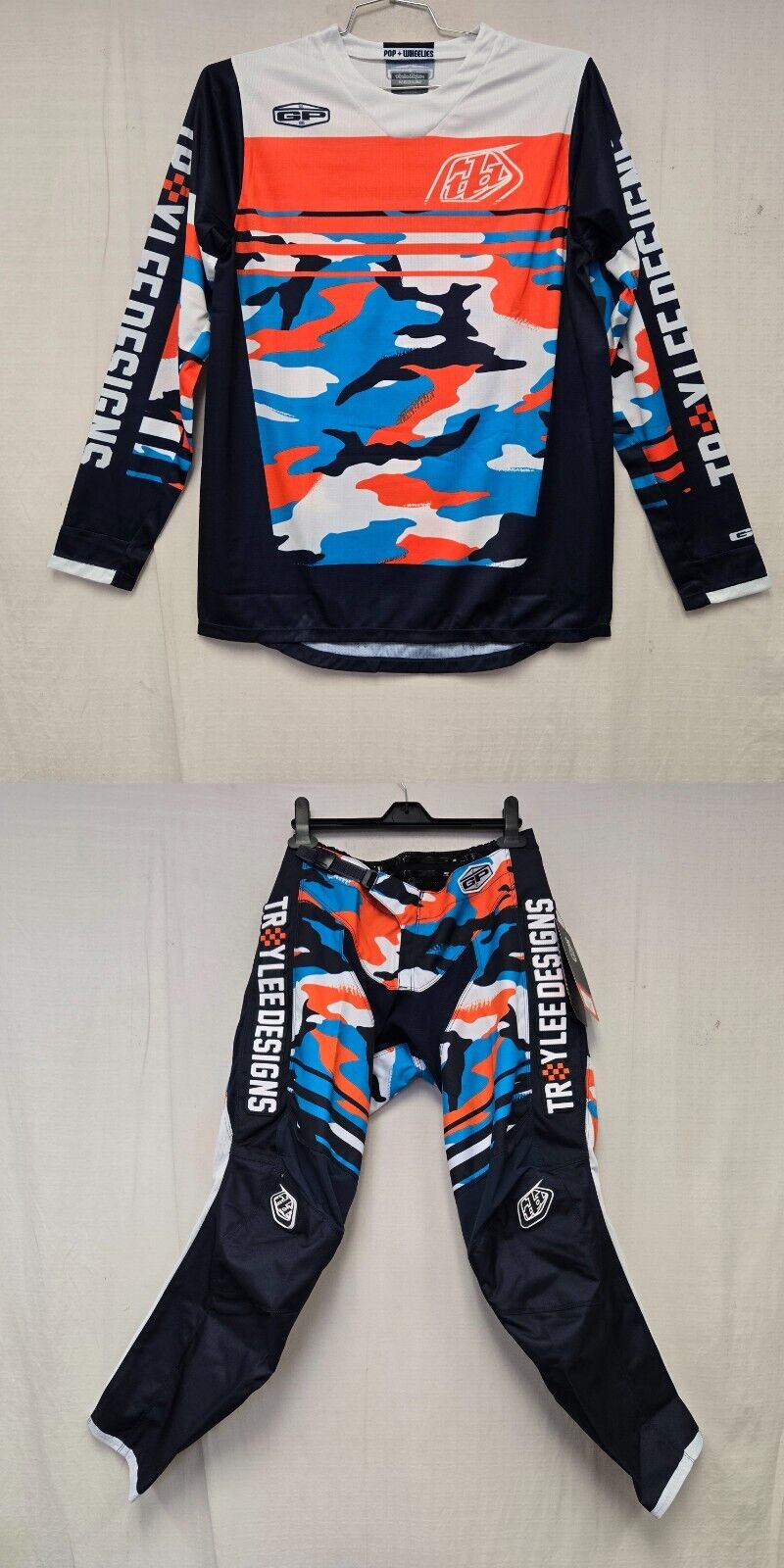 Troy Lee Designs GP Formula Camo Jersey & Pant Combo Set Navy/Orange