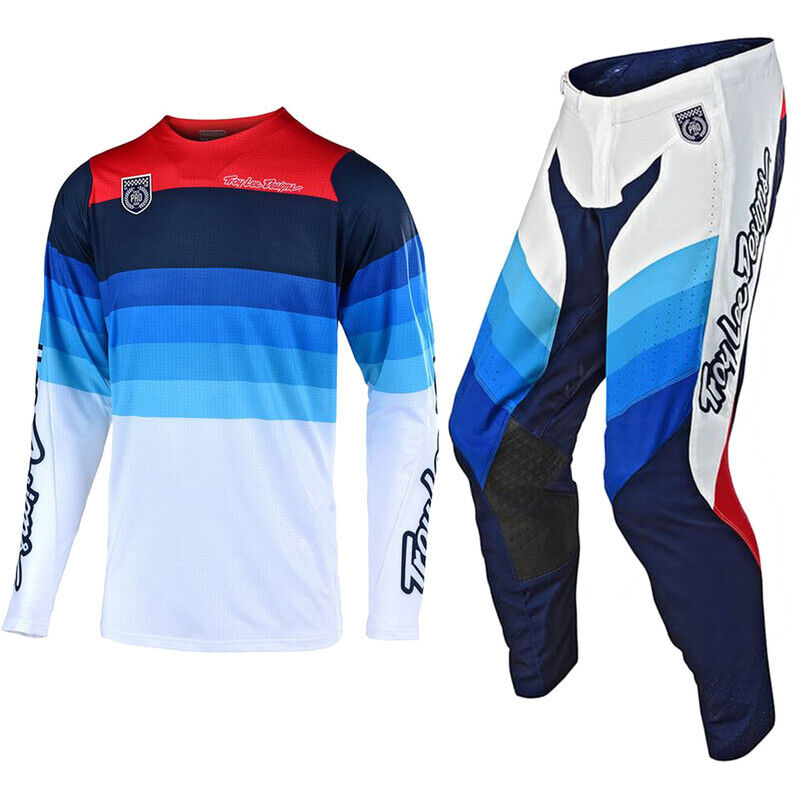 Troy Lee Designs SE Pro Mirage Jersey & Pant Combo Set Navy/Red