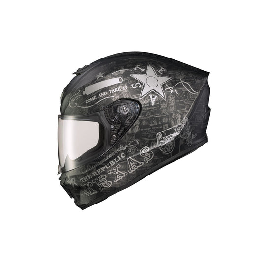 Scorpion EXO-R420 Lone Star Helmet CLOSEOUT - Black/Silver