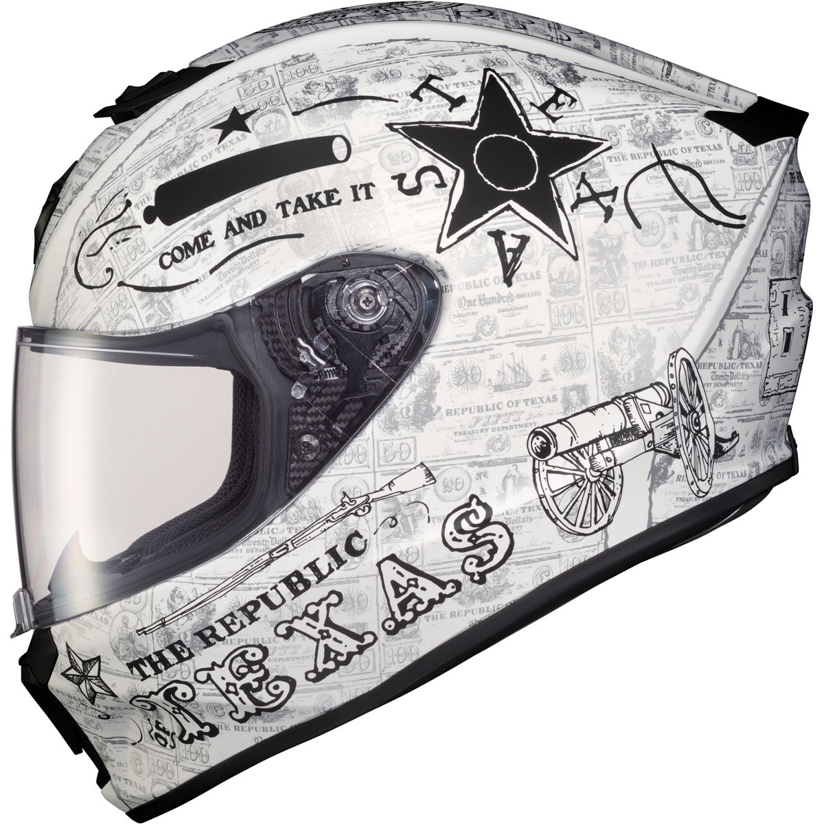 Scorpion EXO-R420 Lone Star Helmet - White