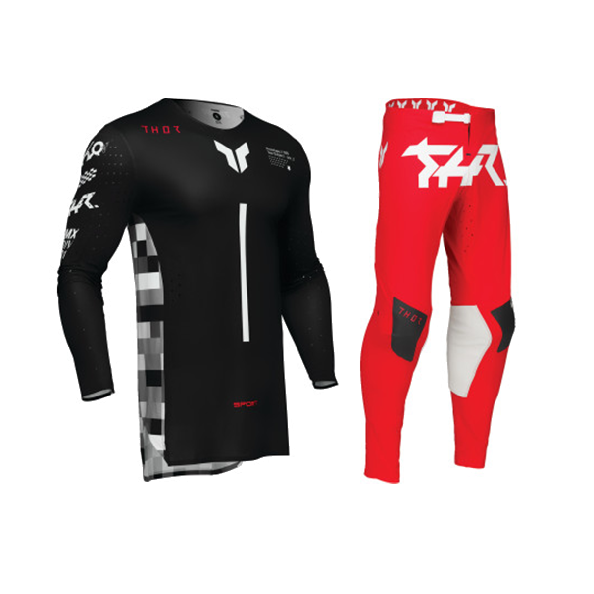 Thor Sportmode Riot Gear Set / Jersey Pant combo - Black/Red