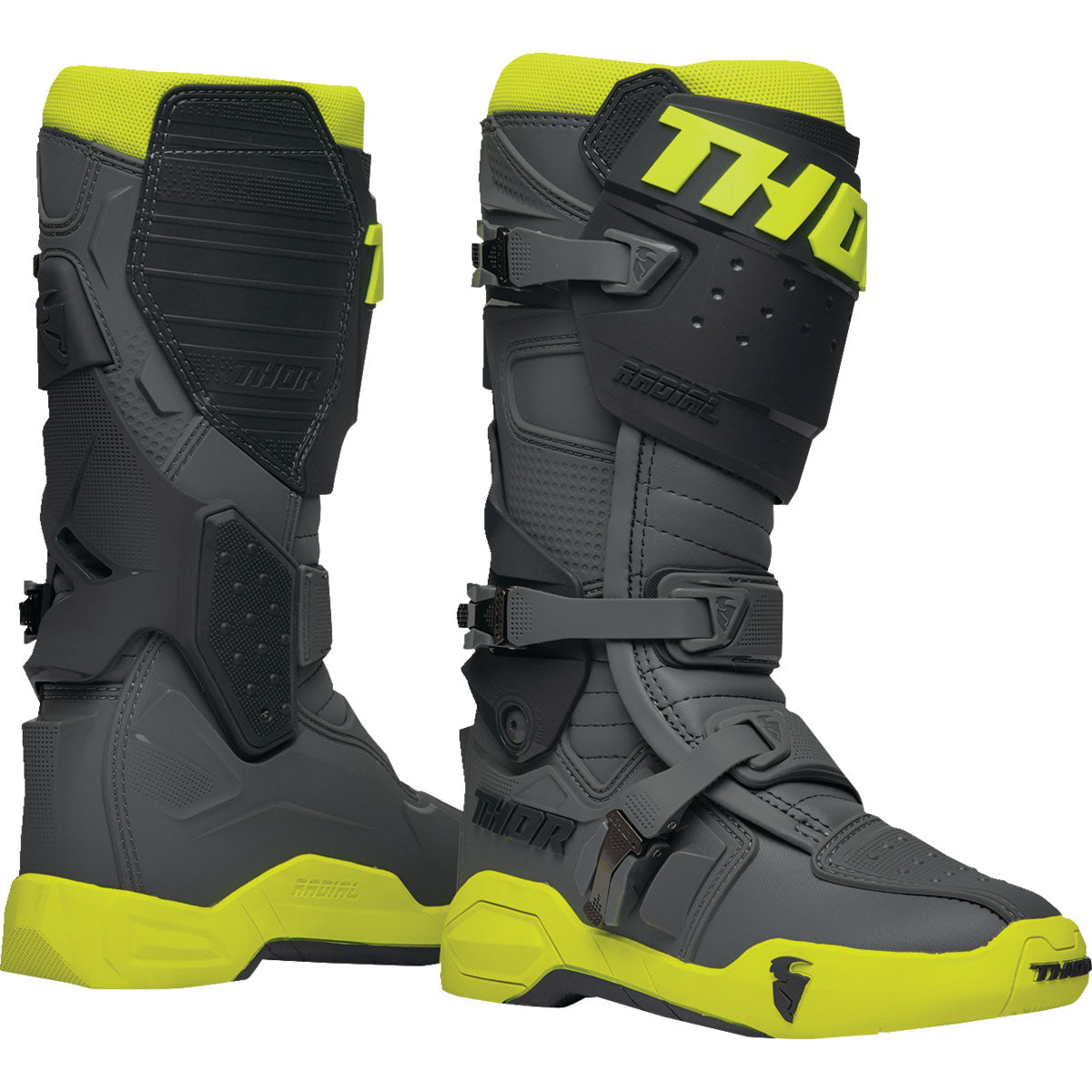 Thor Radial Boots - Gray/Fluorescent Yellow