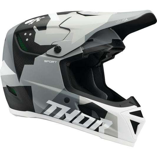 Thor Reflex Sport MIPS Carbon Brave Helmet - Gray/White