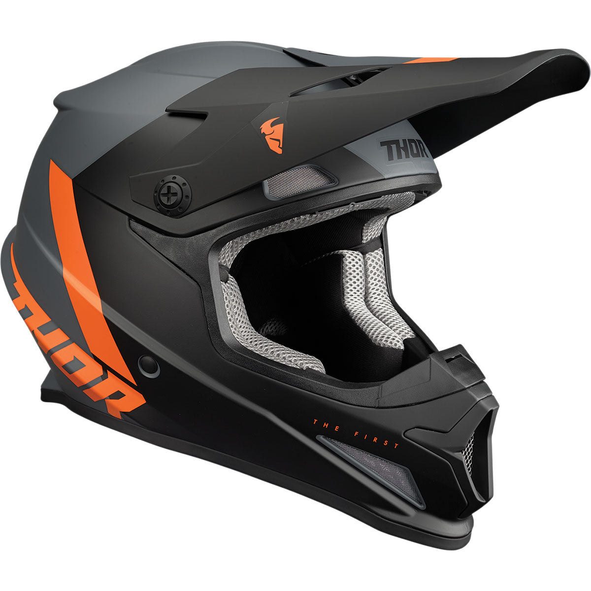 Thor Sector Chev Helmet CLOSEOUT - Charcoal/Orange