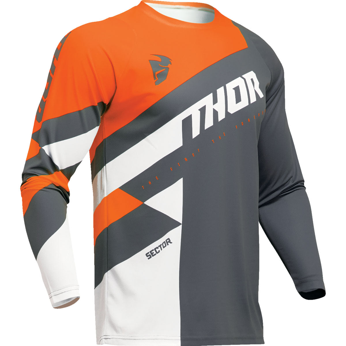 Thor Youth Sector Checker Jersey - Charcoal/Orange