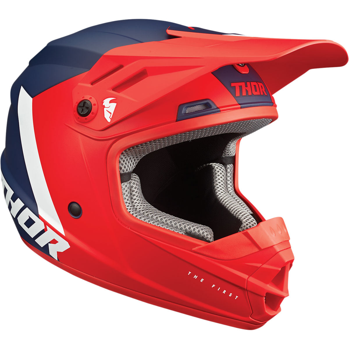 Thor Youth Sector Chev Helmet CLOSEOUT - Red/Navy