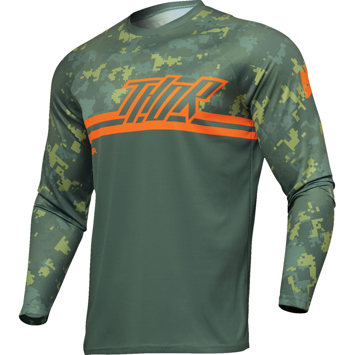 Thor Youth Sector DIGI Camo Jersey - Forest Green/Camo