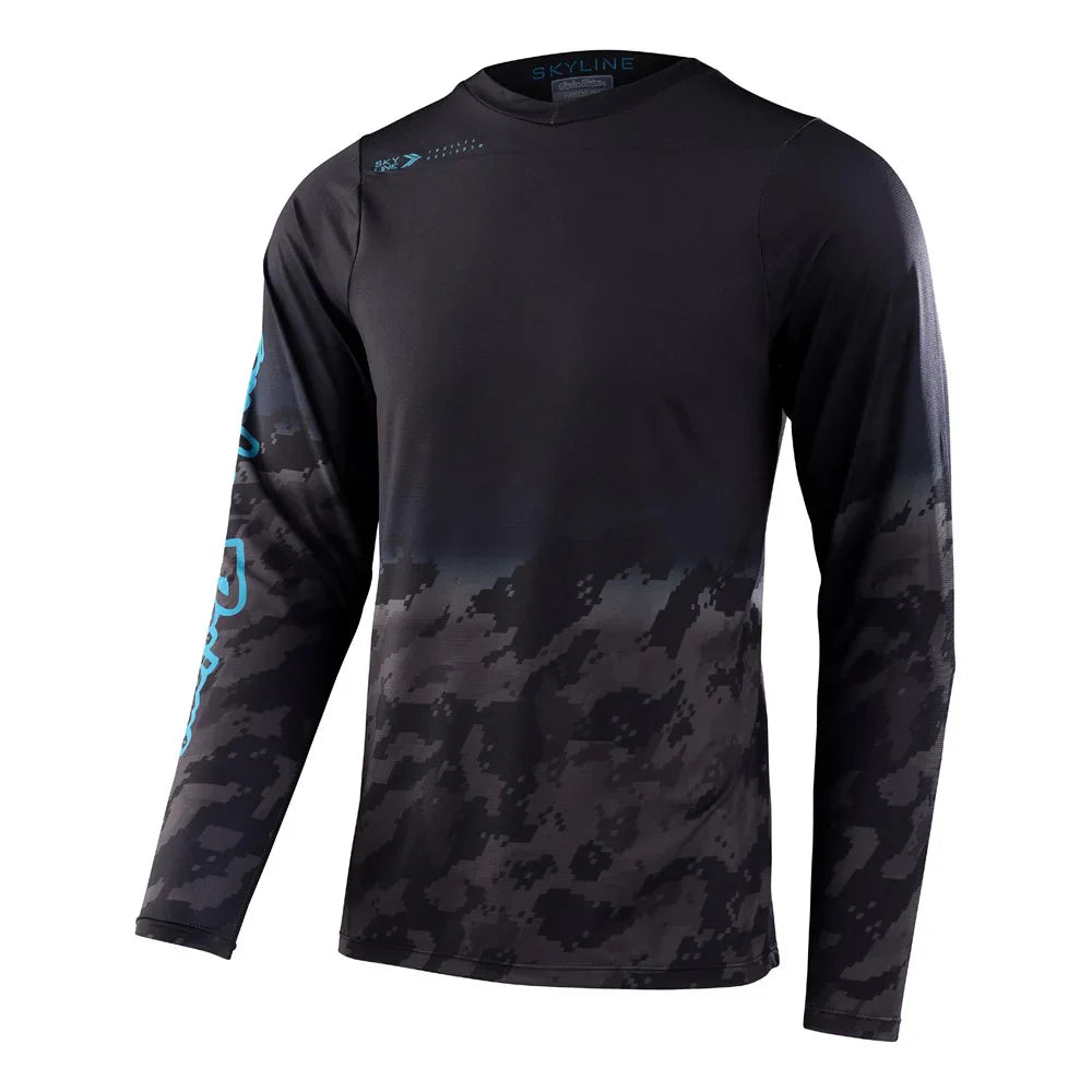 Troy Lee Designs Skyline Long Sleeve Jerseys CLOSEOUT - Fader Digi Black