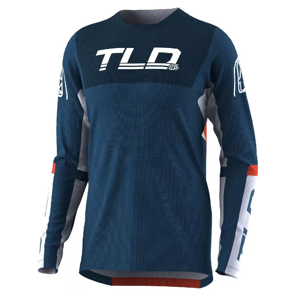 Troy Lee Designs Sprint Jerseys CLOSEOUT - Fractura Slate Blue / Orange