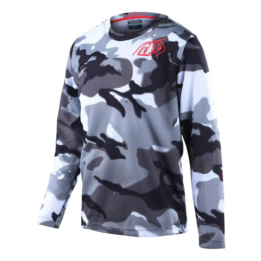 Troy Lee Designs Youth Flowline Long Sleeve Jerseys CLOSEOUT - Spray Camo White