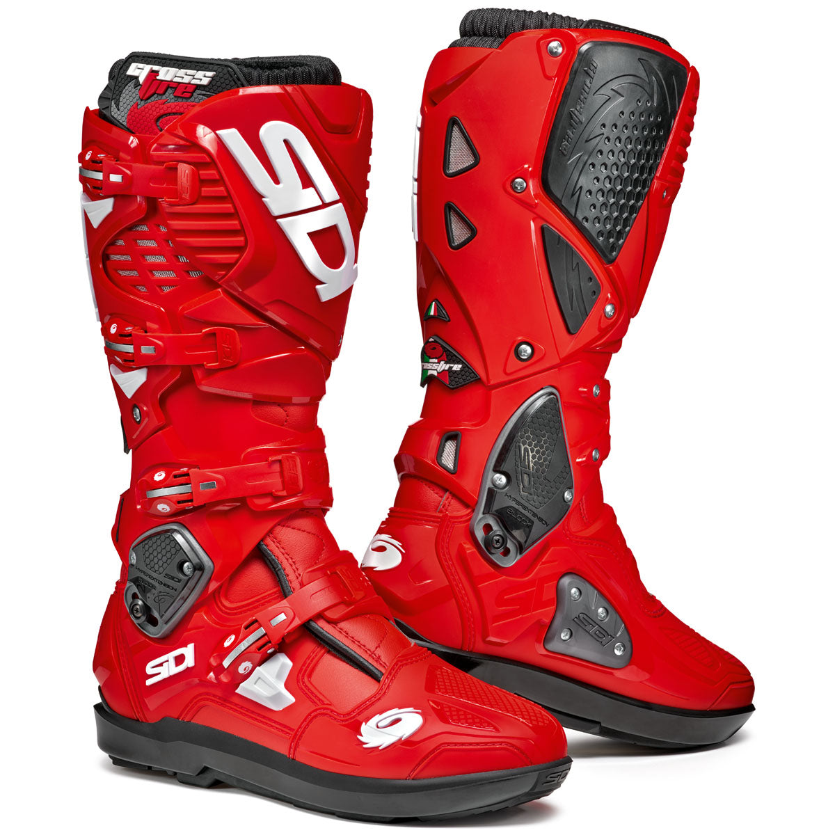 Sidi Crossfire 3 SRS Off-Road Motorcycle Boots - Red/Red