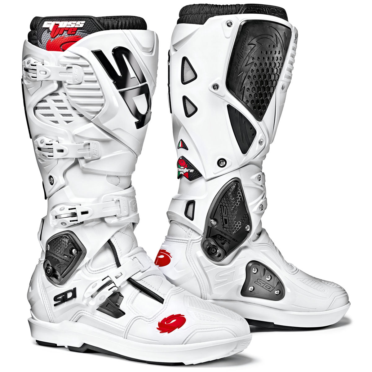 Sidi Crossfire 3 SRS Off-Road Motorcycle Boots - White/White