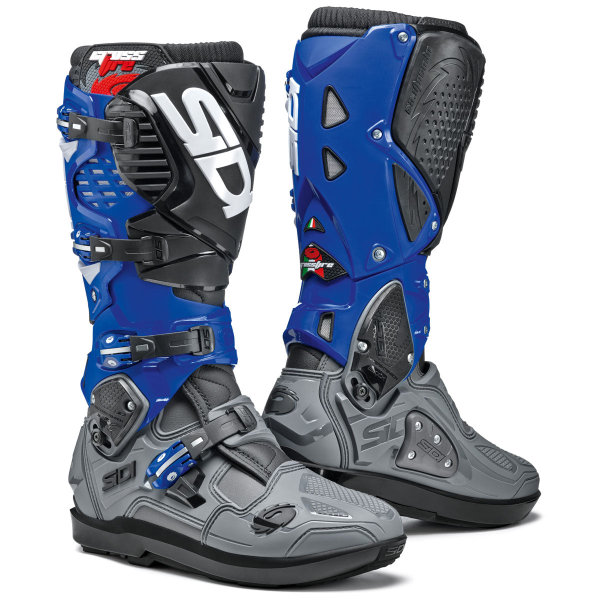 Sidi Crossfire 3 SRS Off-Road Motorcycle Boots - Gray/Blue/Black
