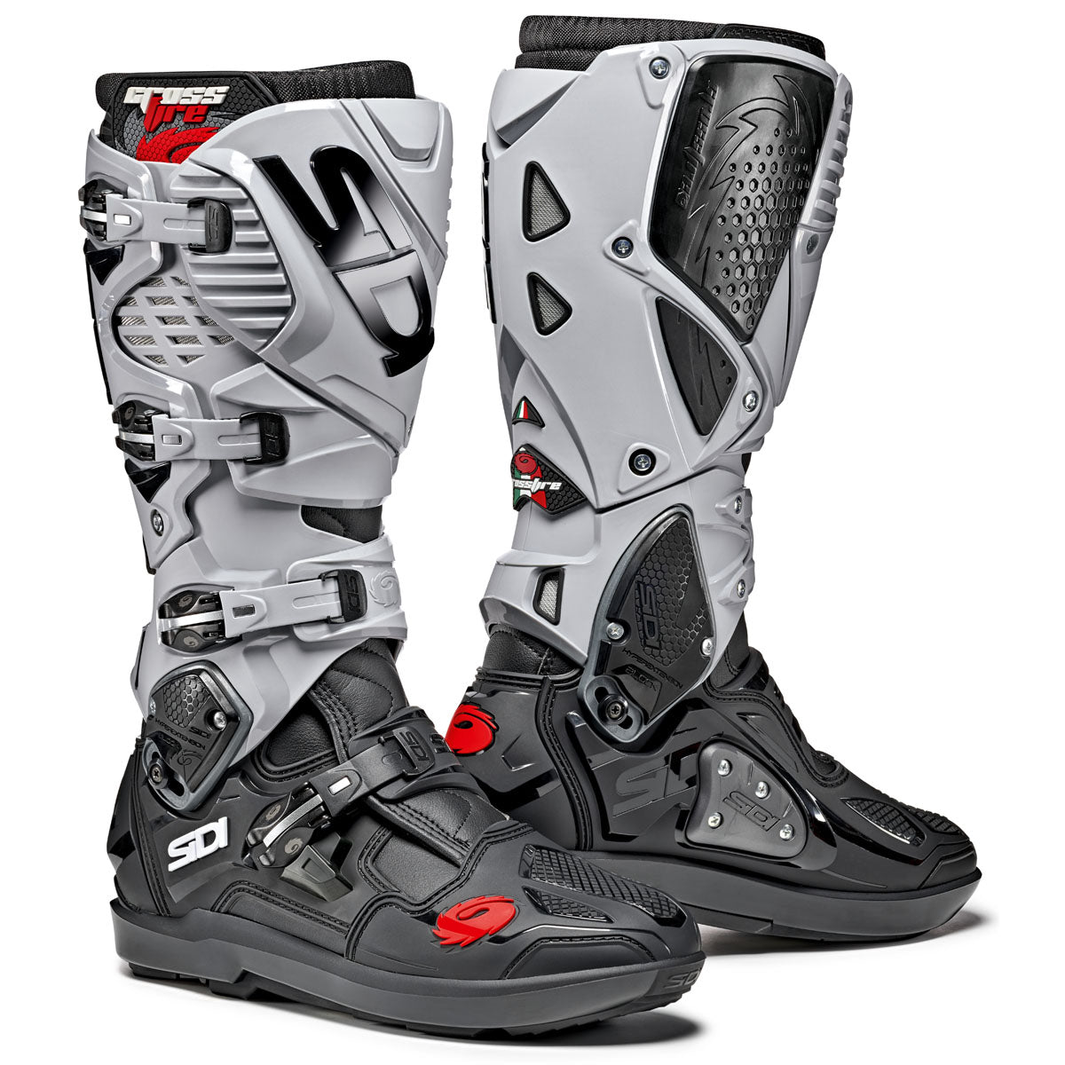 Sidi Crossfire 3 SRS Off-Road Motorcycle Boots - Black/Ash