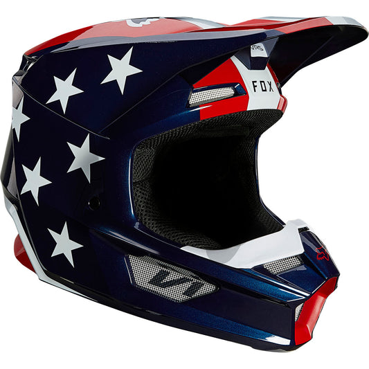 Fox Racing V1 Ultra Helmet ECE - White/Red/Blue