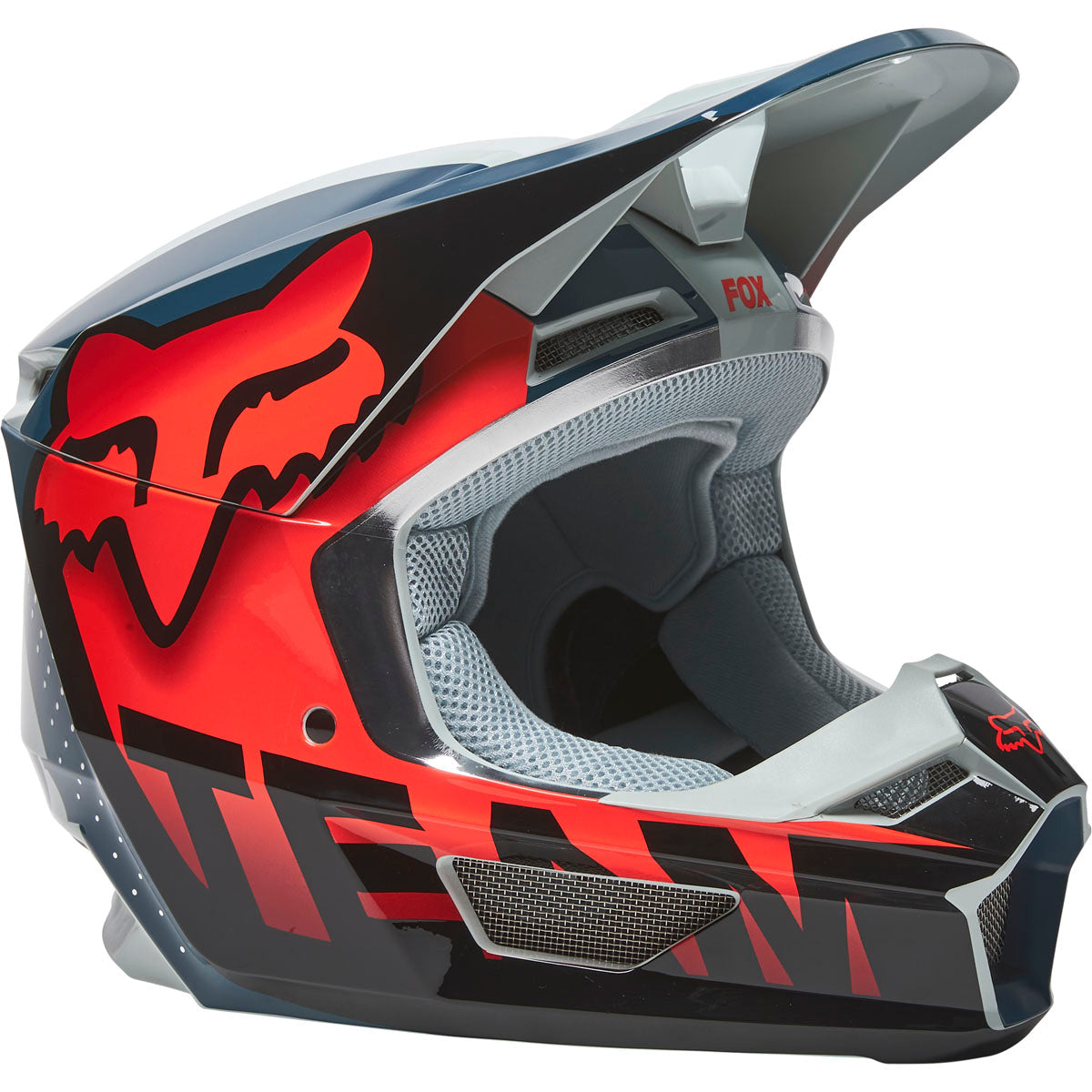 Fox Racing V1 Trice Helmet ECE - Grey/Orange