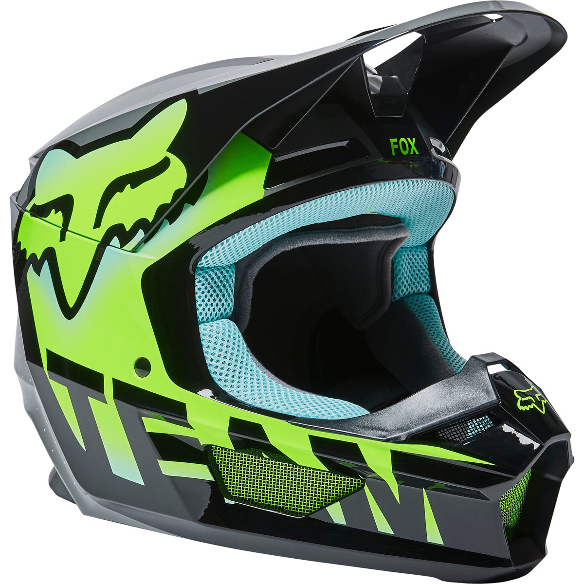 Fox Racing Youth V1 Trice Helmet ECE - Teal