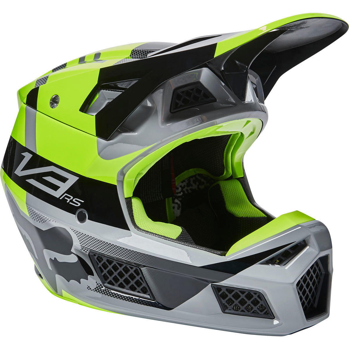 Fox Racing V3 Rs Riet Helmet ECE - Fluorescent Yellow