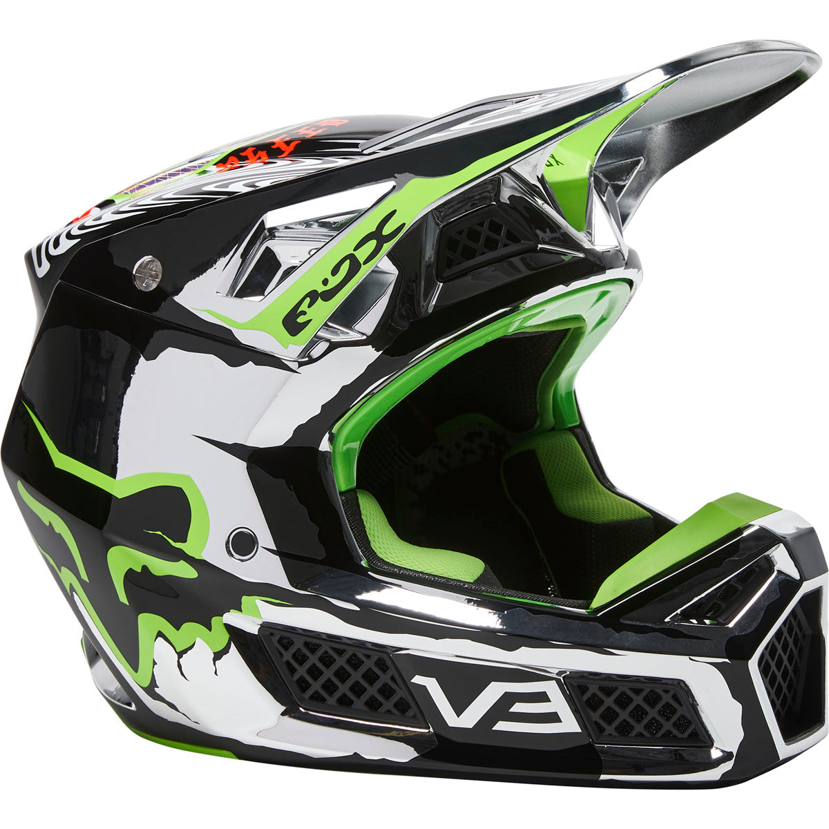 Fox Racing V3 Rs Ryke Helmet ECE - Chrome