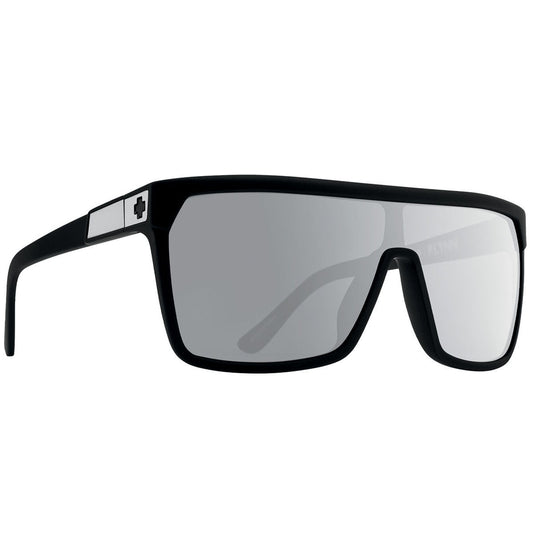 Spy Flynn Polarized Sunglasses - Soft Matte Black / Happy Gray Green Polar w/ Silver Spectra Mirror