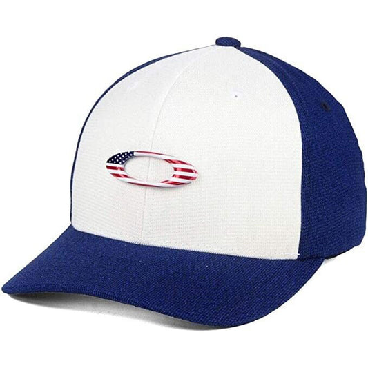 Oakley Tincan USA Flag Flexfit Hat - White