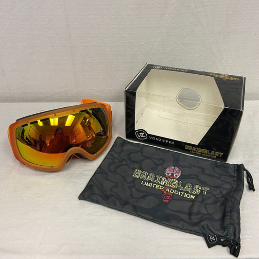 VonZipper Feenom Snow Goggles - Tangerine / Fire Chrome Lens (OPEN-BOX) - ExtremeSupply.com