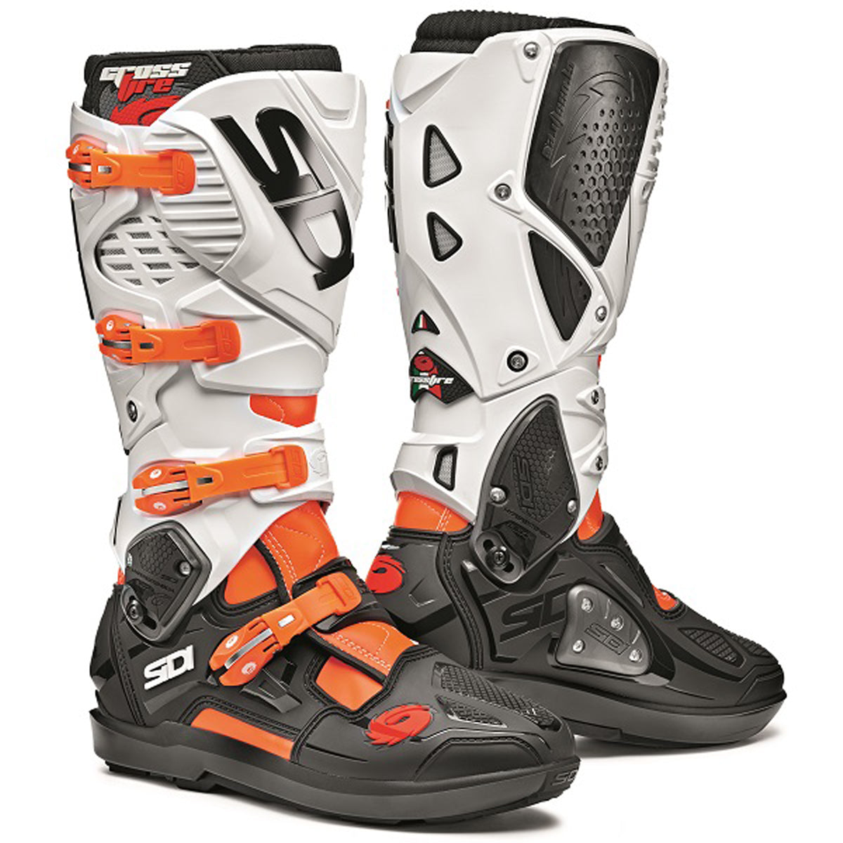 Sidi Crossfire 3 SRS Boots - Orange Fluo/Black/White