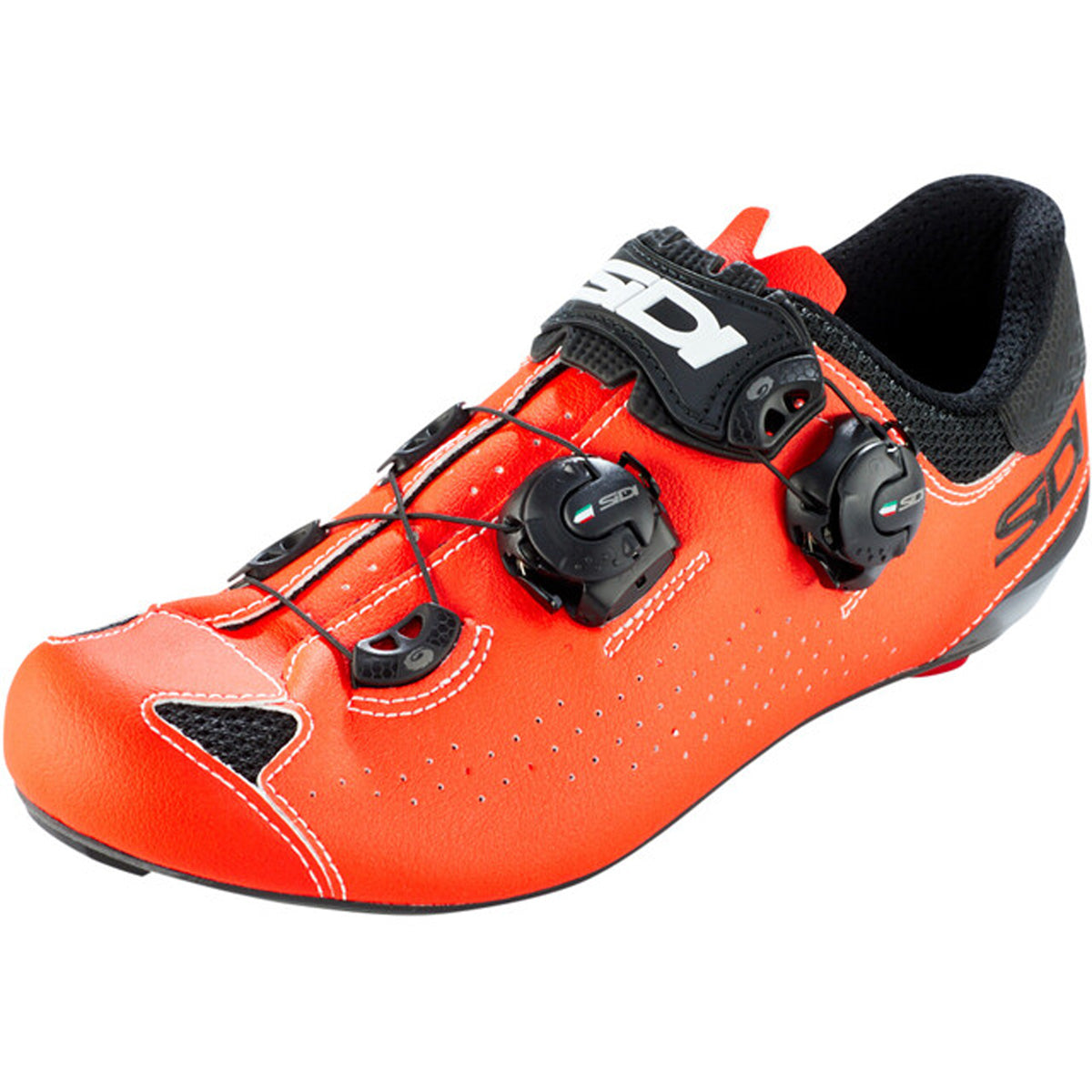 Sidi Genius 10 Road Bicycle Shoes (CLOSEOUT) - Black/Flo Red