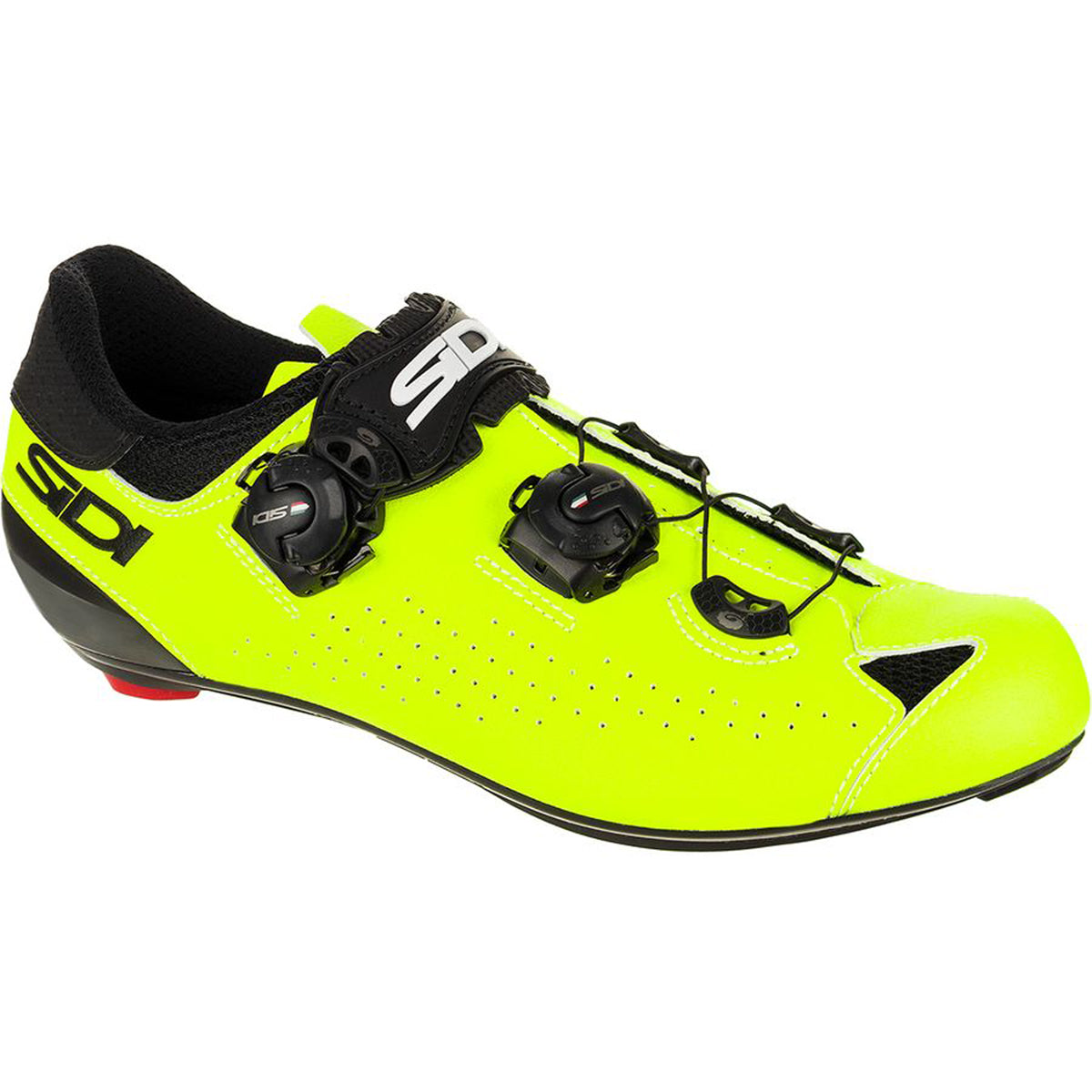 Sidi Genius 10 Road Bicycle Shoes - Black/Yellow Fluo