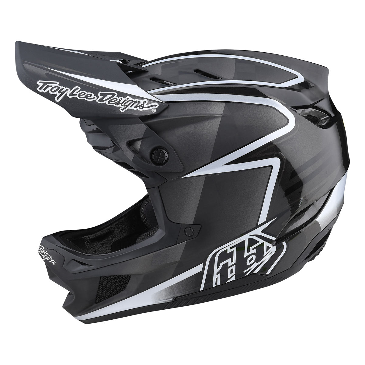Troy Lee Designs D4 Carbon Helmet - Lines Black / Gray