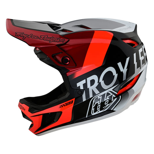 Troy Lee Designs D4 Composite Helmet - Qualifier Silver / Red